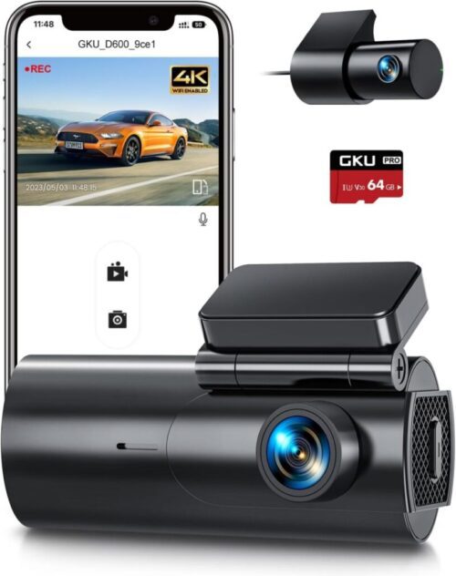 GKU Dashcam Cámara Coche 4K